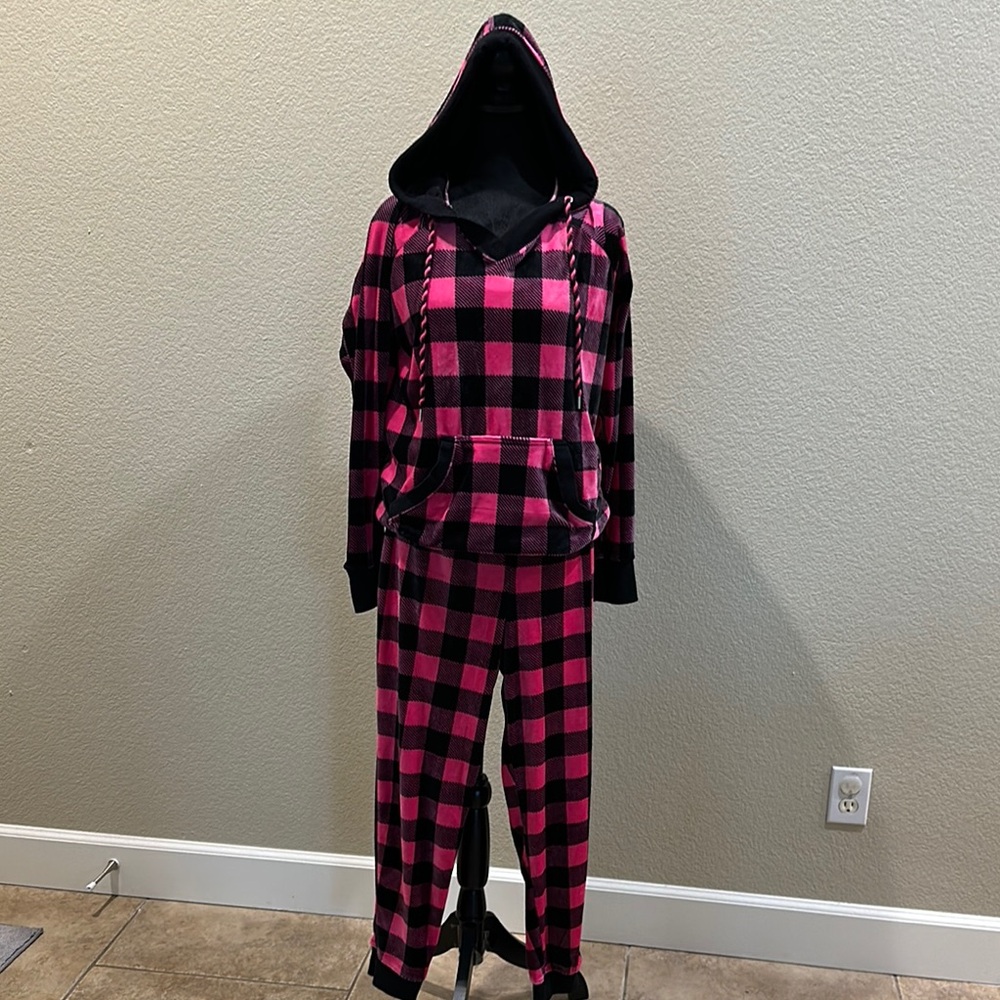 Plaid kids Pajamas - Pink and Black